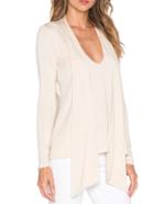 Romwe Long Sleeve Tie Slim White T-shirt