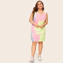 Romwe Plus Tie Dye Tank Dress