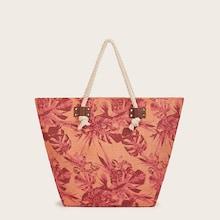 Romwe Palm Print Tote Bag