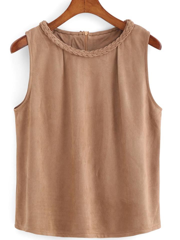 Romwe Round Neck Loose Tank Top