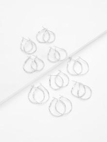 Romwe Mixed Hoop Earring Set