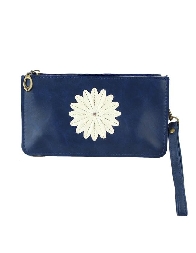 Romwe Navyblue Small Pu Leather Bag
