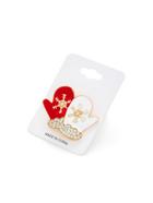 Romwe Christmas Gloves Design Brooch