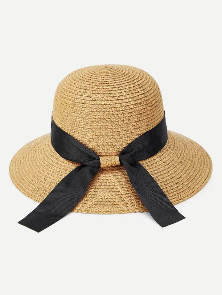 Romwe Knot Band Straw Hat