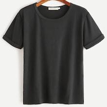 Romwe Plus Roll Up Sleeve Tee