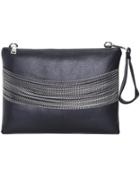 Romwe Black With Chain Clutch Bag