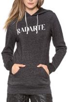 Romwe Letter Print Drawstring Grey Hoodie