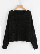 Romwe Loose Knit Jumper With Colorful Thread Detail