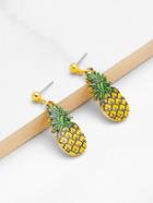 Romwe Pineapple Design Cute Dangle Earrings