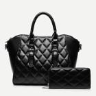 Romwe Quilted Detail Tote Bag With Wallet