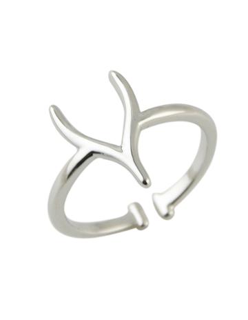 Romwe New Fashion Adjustable Silver Plated Stag Head Rings For Women