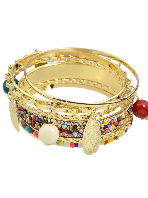 Romwe Colorful Beads Bracelets Set For Women