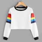 Romwe Contrast Trim Color Block Sweatshirt