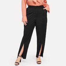 Romwe Plus Pocket Side Split Hem Pants