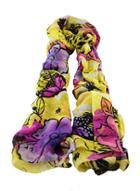 Romwe Floral Print Yellow Scarf