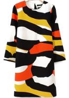 Romwe Graffiti Print Patchwork Dress