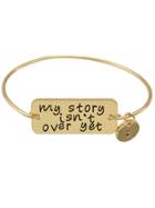 Romwe Gold  Color Letters Printed Bracelets Bangles