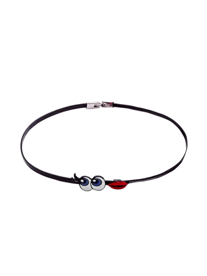 Romwe Black Cartoon Embellished Bracelet