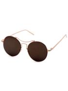 Romwe Gold Frame Double Bridge Sunglasses