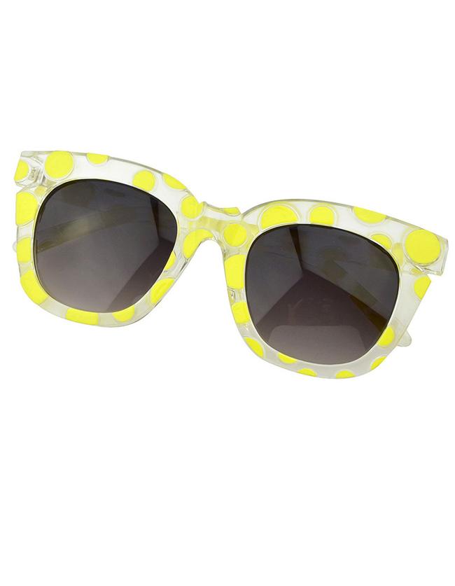 Romwe Yellow Square Shaped Sunglasses