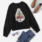 Romwe Christmas Sequin Tree Detail Sweatshirt