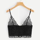 Romwe Lace Panel Solid Cami Top