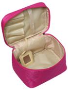 Romwe Hot Pink Diamondback Zipper Cosmetic Bag