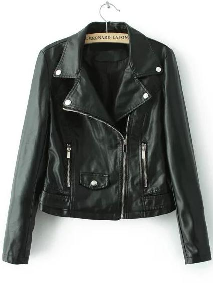 Romwe Lapel With Zipper Pocket Jacket