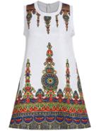 Romwe Sleeveless Vintage Print A-line Dress
