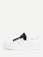 Romwe Laser Cutting Detail Contrast Lace Up Trainers