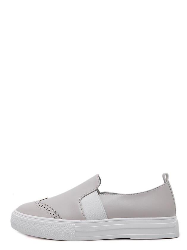 Romwe Apricot Laser Out Elastic Flats