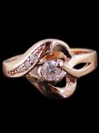 Romwe Gold Diamond Hollow Ring