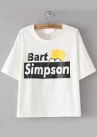 Romwe Simpson Letter Print T-shirt
