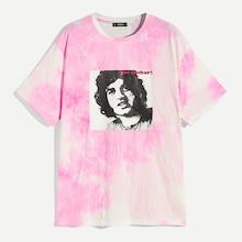 Romwe Guys Figure Print Tie Dye Tee