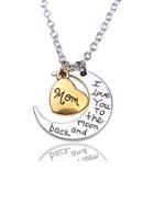 Romwe Moon And Heart Detail Pendant Necklace