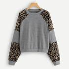 Romwe Leopard Print Sweatshirt