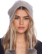 Romwe Diamond Patterned Knit Ball Earflap Hat