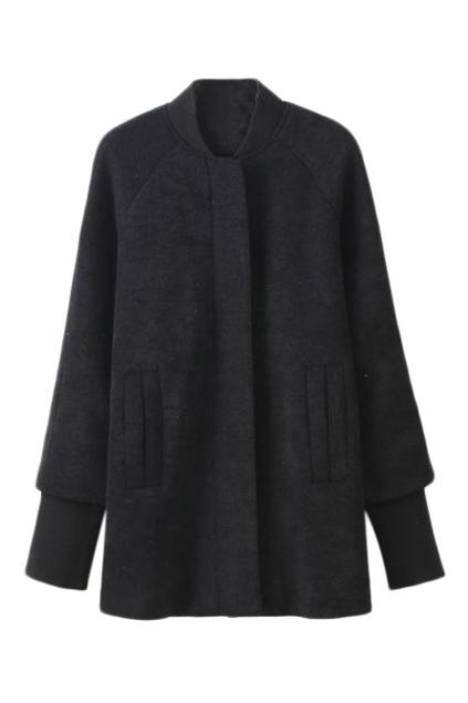 Romwe Zippered Sheer Black Cardigan