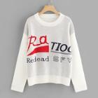 Romwe Drop Shoulder Lettering Jumper