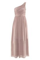 Romwe Single-strap Crossed Pleated Maxi Deep Rose Dress