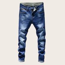 Romwe Guys Letter Patched Embroidery Skinny Jeans