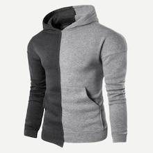 Romwe Men Contrast Panel Hooded Sweatshirt