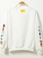 Romwe Graffiti Print Loose Sweatshirt