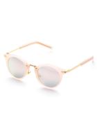 Romwe Pink Flat Lens Round Sunglasses
