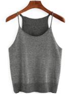 Romwe Grey Knitted Cami Top