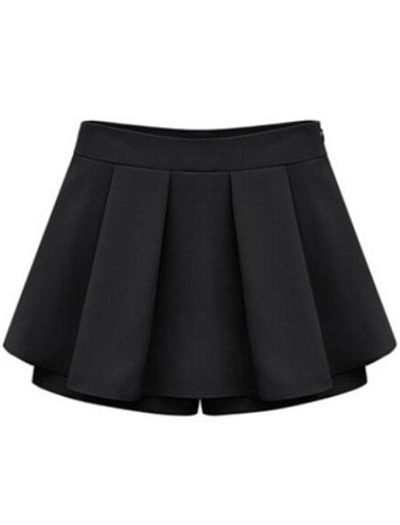 Romwe With Zipper Pleated Skirt Shorts