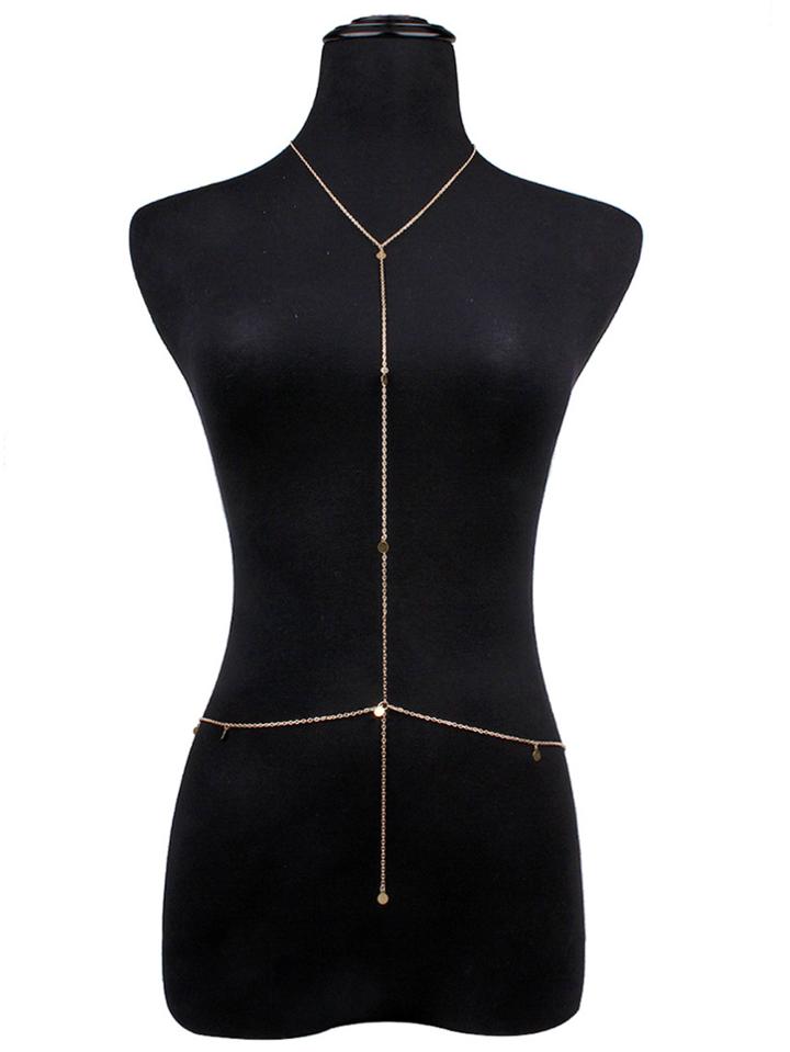 Romwe Coin Charm Body Chain
