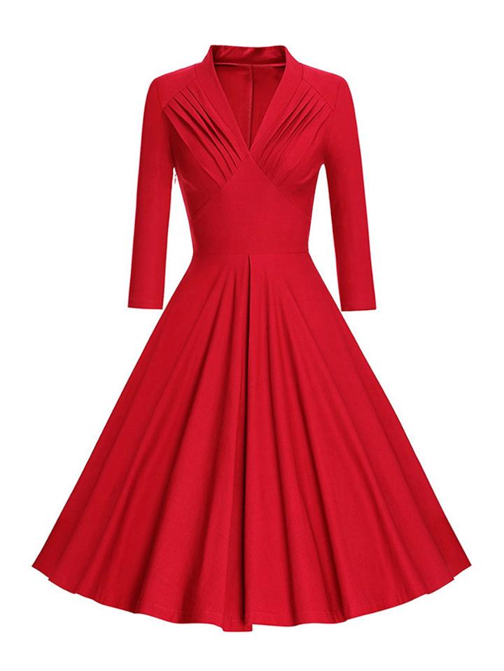 Romwe Ruched Detail Circle Dress