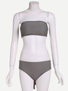 Romwe Grey Multiway Tied Bandeau Bikini Set