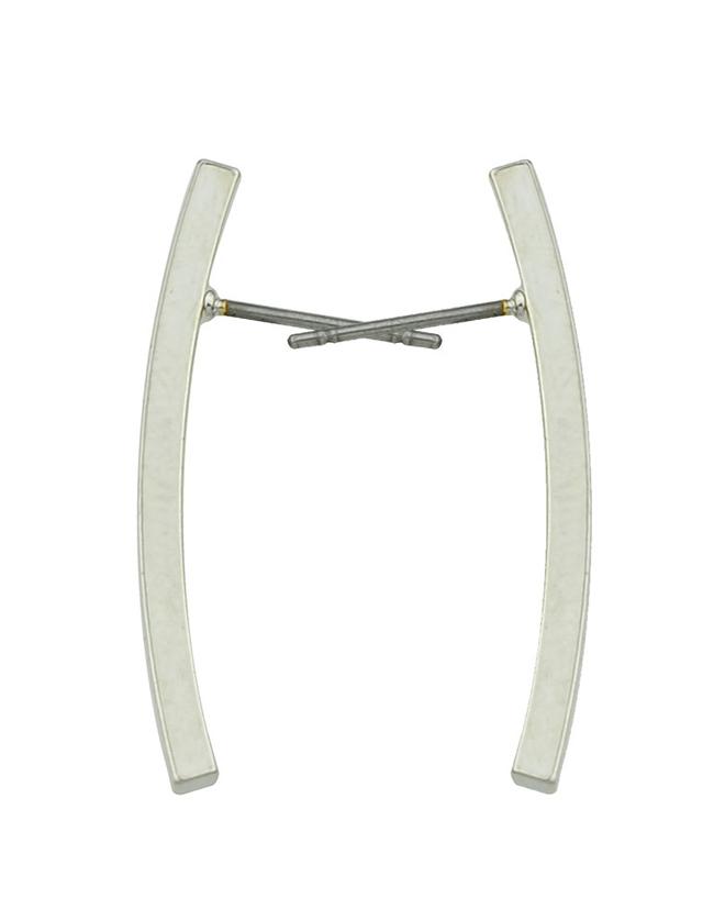 Romwe Silver Long Hanging Stud Earrings